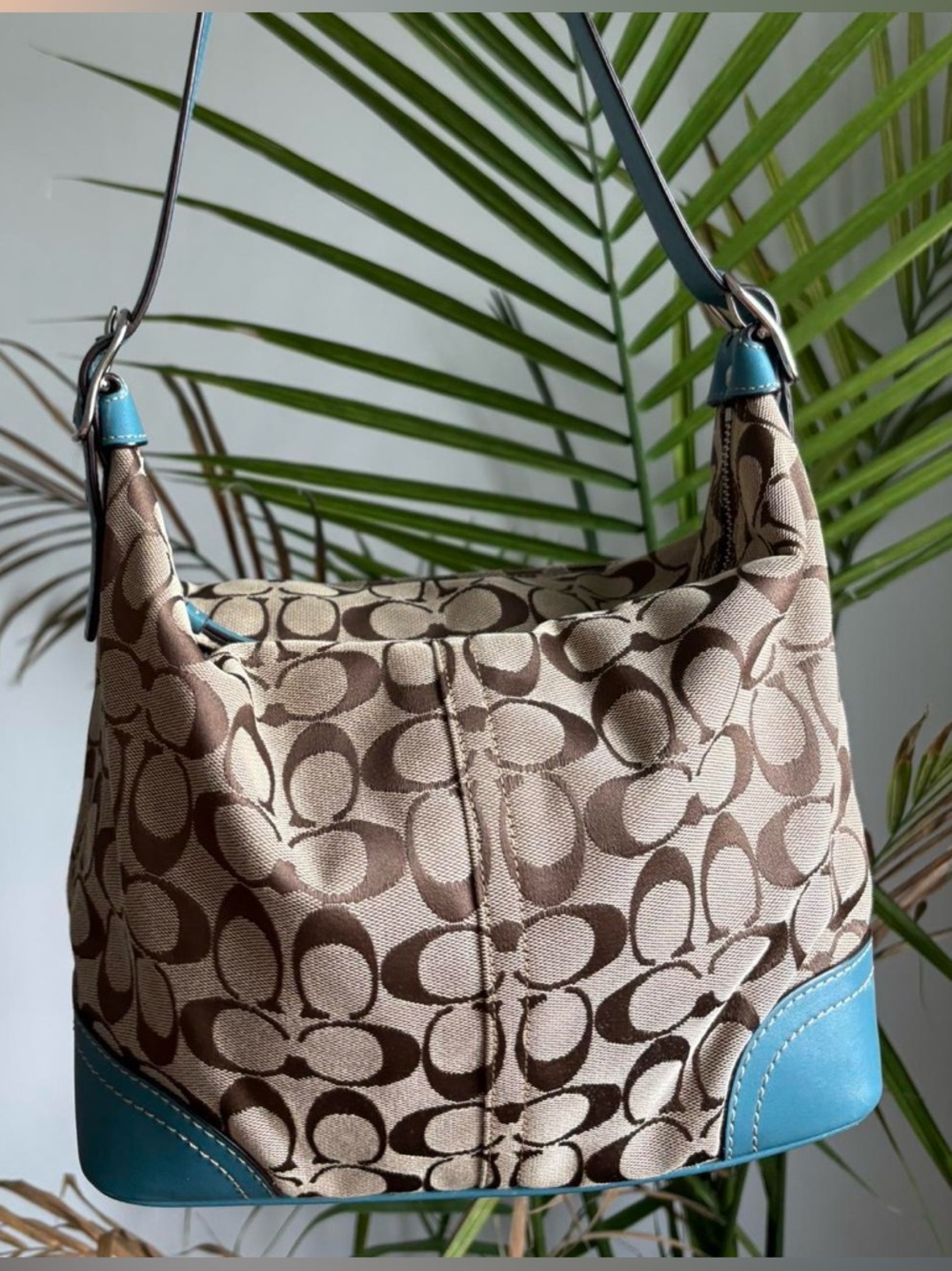 Vintage Coach Hobo bag with blue leather